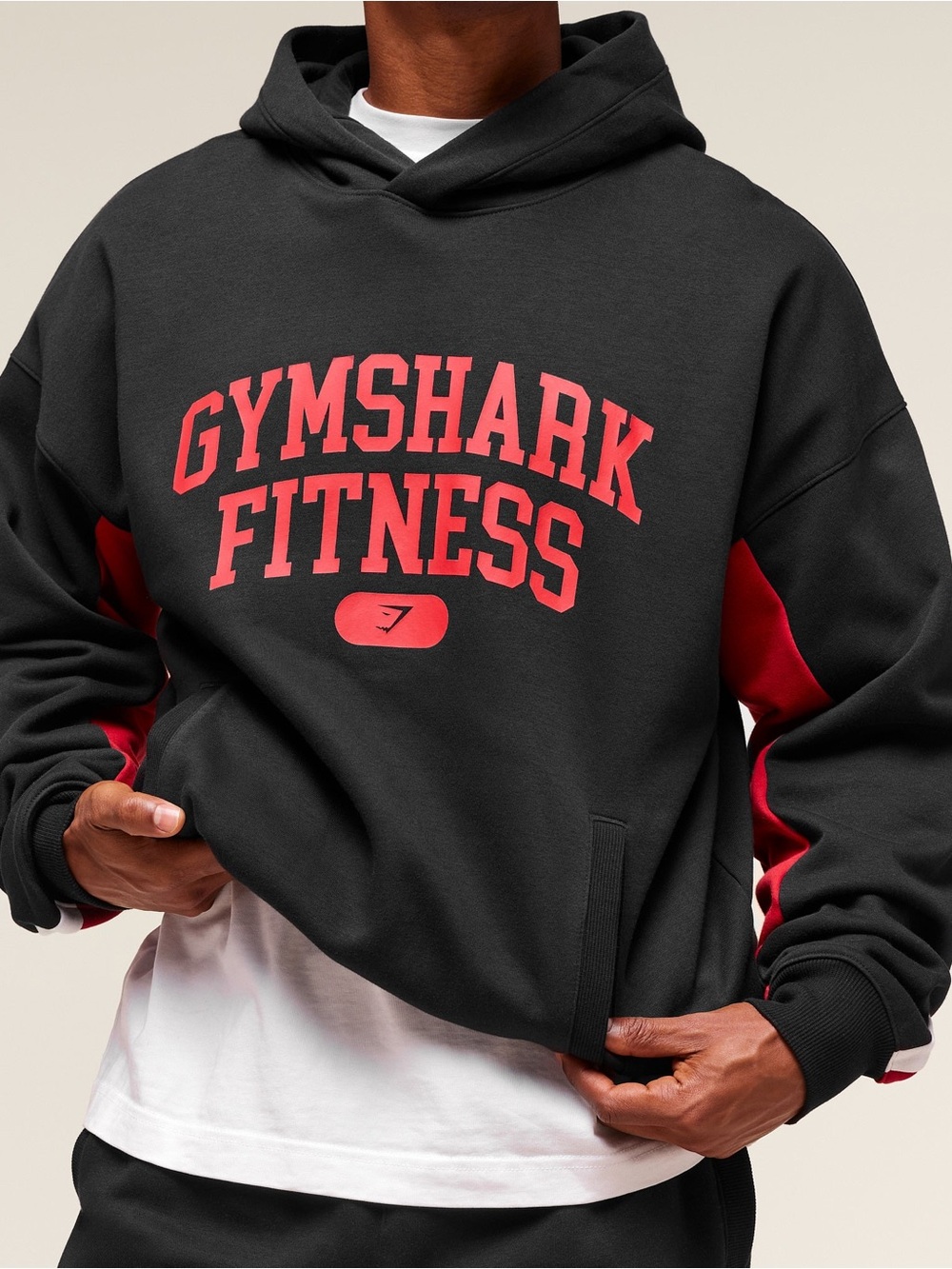Gymshark • Varsity Black & Red Pullover Hoodie
